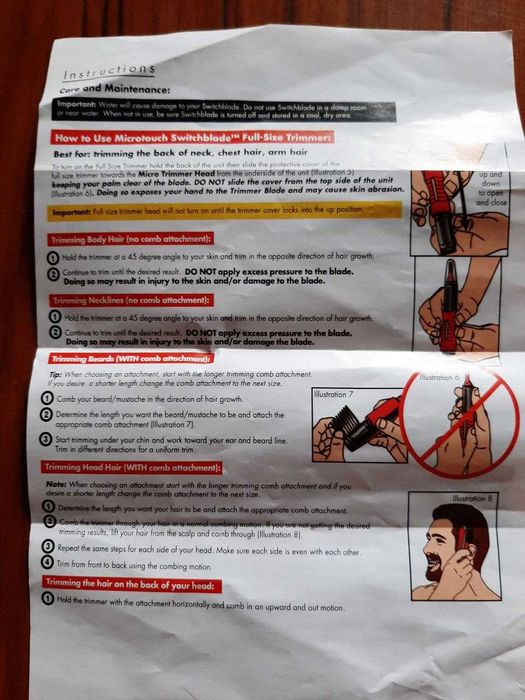 Триммер для бороды, Машинка для стрижки Switch Blade