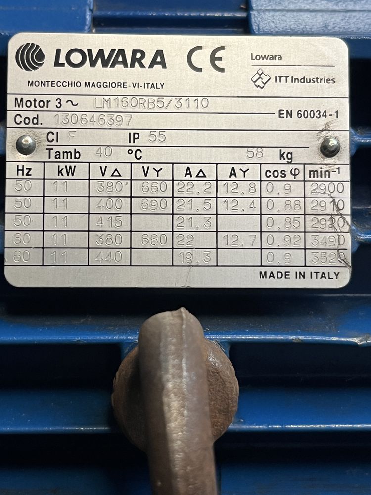 Pompa LOWARA SV1610V 11KW/ 7.2 - 24M3/h, H166-72m, NOWA