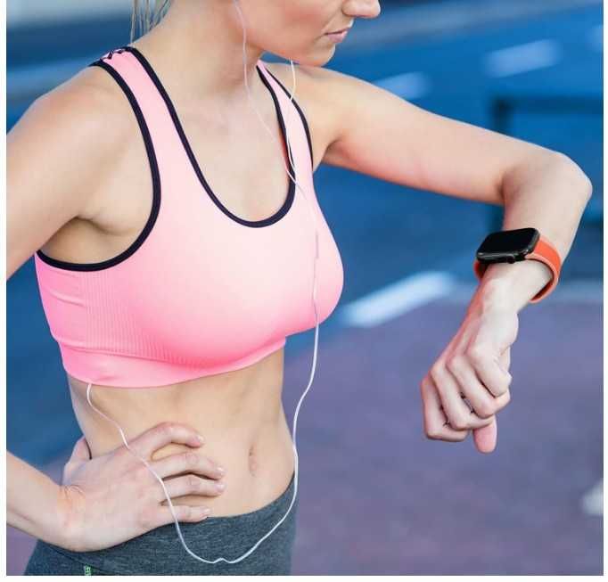Silikonowy pasek do zegarka Apple Watch pomarańczowo-różowy TopPerfekt