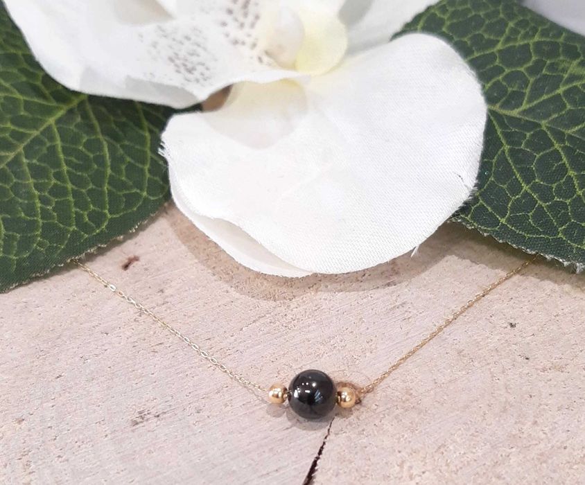 Złota bransoletka z czarnym kamieniem 1,04g/p.585