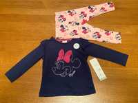 Komplet: bluzka z długim rękawem i legi Minnie Mouse Disney 80 cm F&F