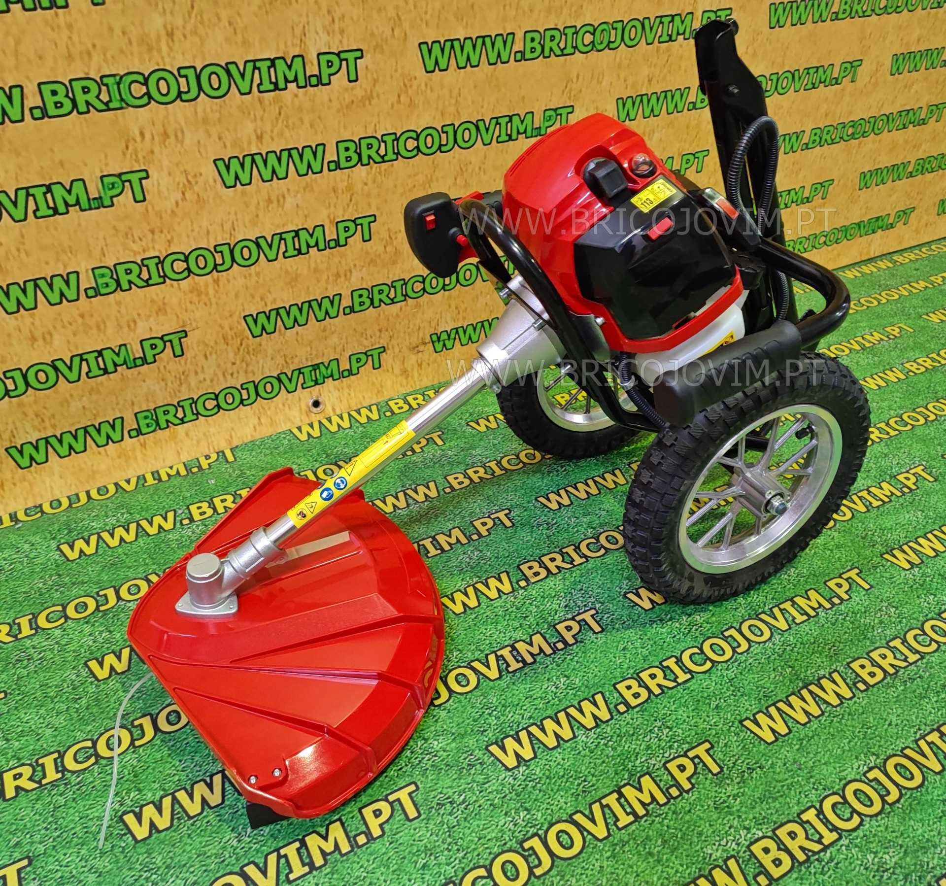 Roçadora com Rodas - Motor 52cc - Compacta - Bobine de Fio - NOVAS