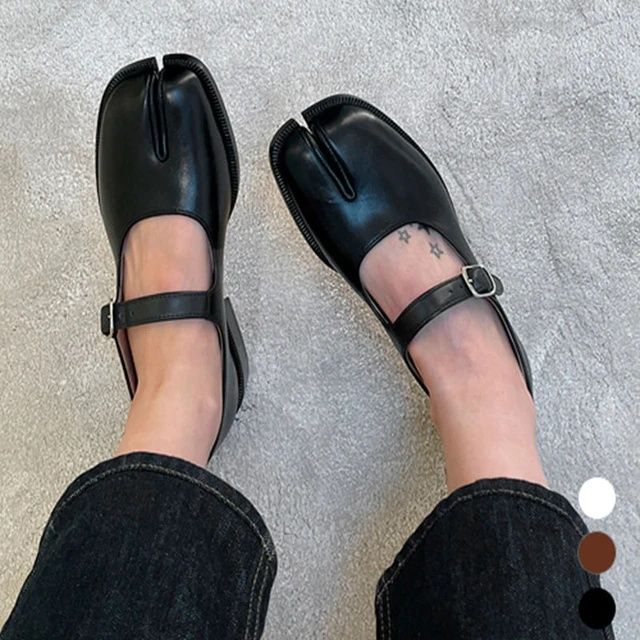 IPPEUM Tabi Mary Janes Damskie Buty z Klamrą skóra