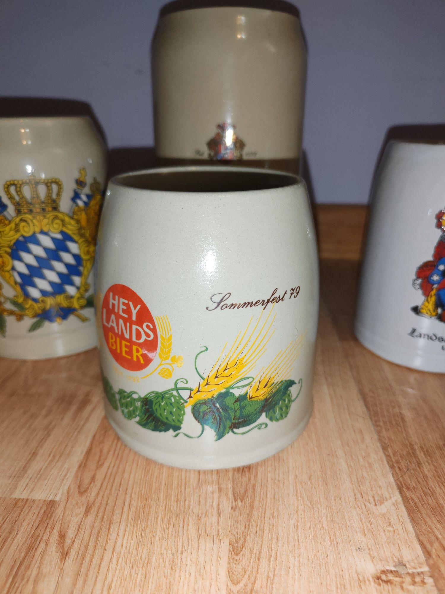 Kufle kolekcjonerskie 5 sztuk ceramiczne