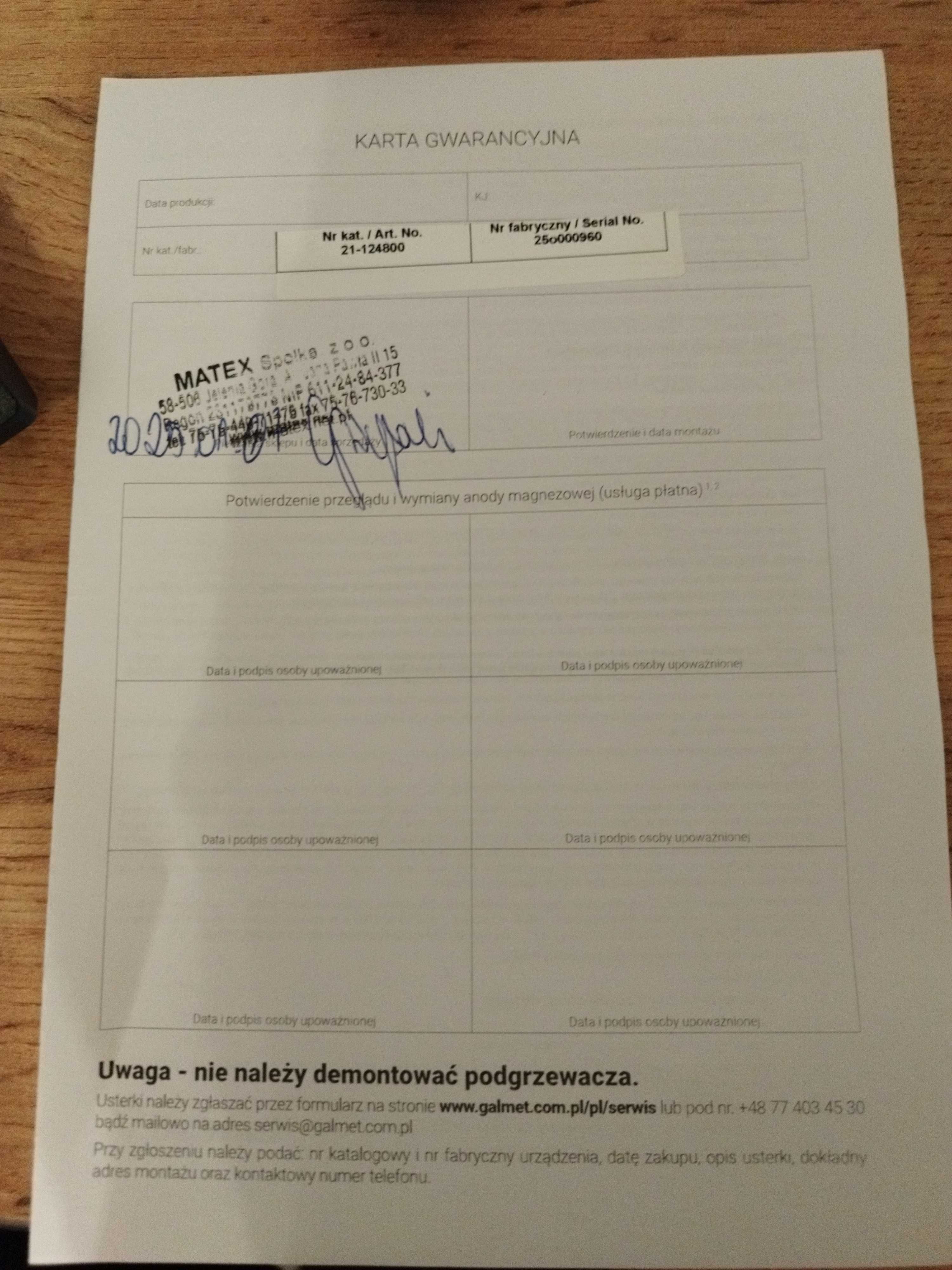 Nowy Bojler Galmet 120L z podwójną wężownicą