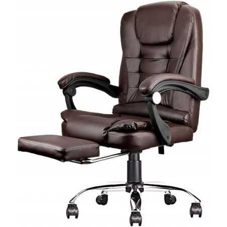 Komfortowy fotel biurowy z podnóżkiem/ 3 kolory