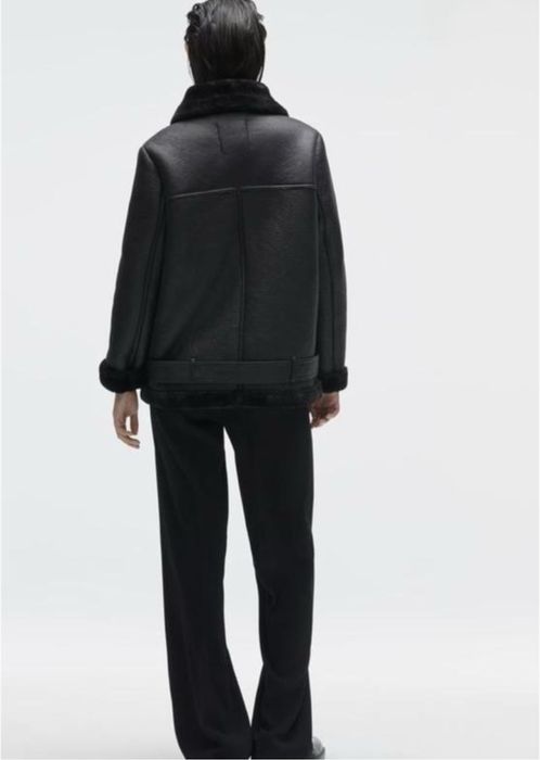 Чорна дублянка Zara косуха авіатор