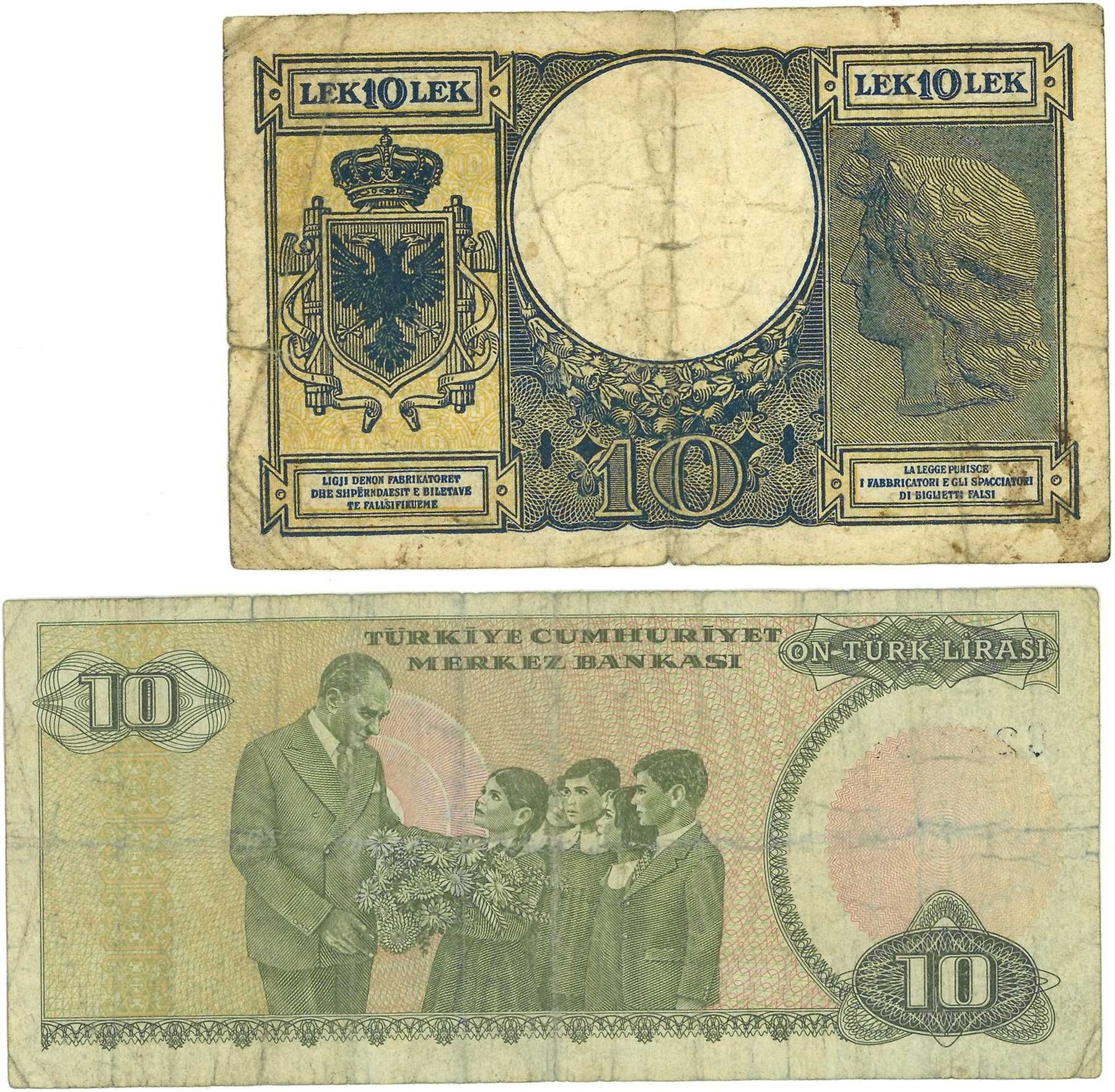 Banknot Cypr 1969 Austria Albania Turcja Jugosławia Chorwacja Bułgaria