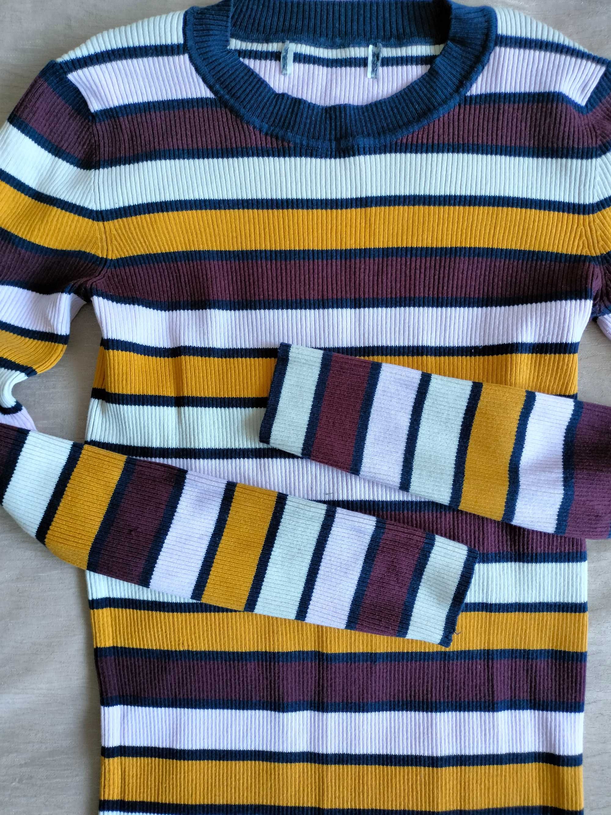 Dwie prążkowane sukienki r. M/L cena za dwie