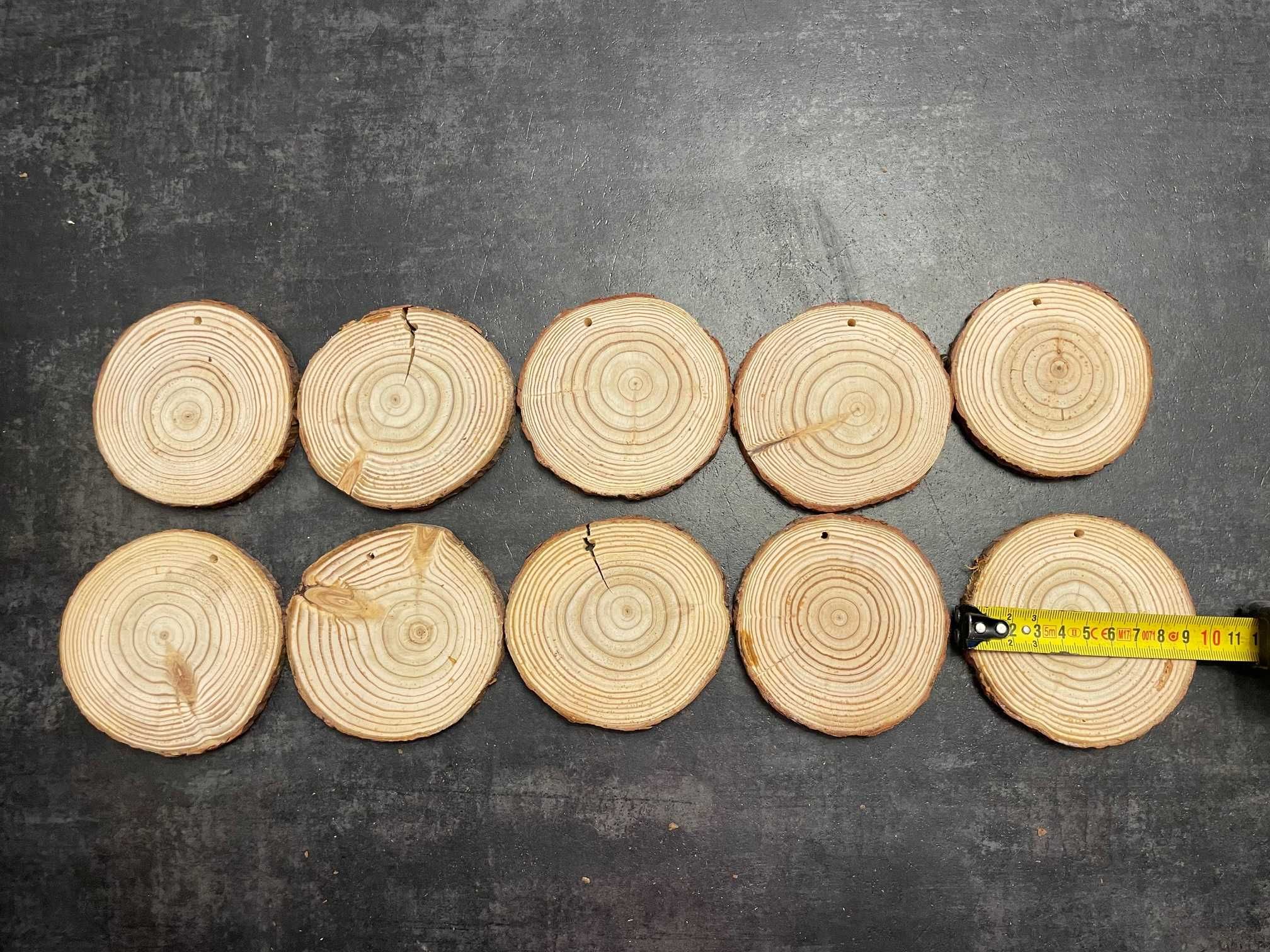 Bombki - 50 plastrów z naturalnego drewna na choinkę