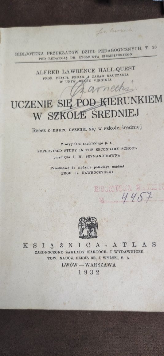 A. Lawrence H Quest książka" uczenie się pod kierunkiem..." Antyk