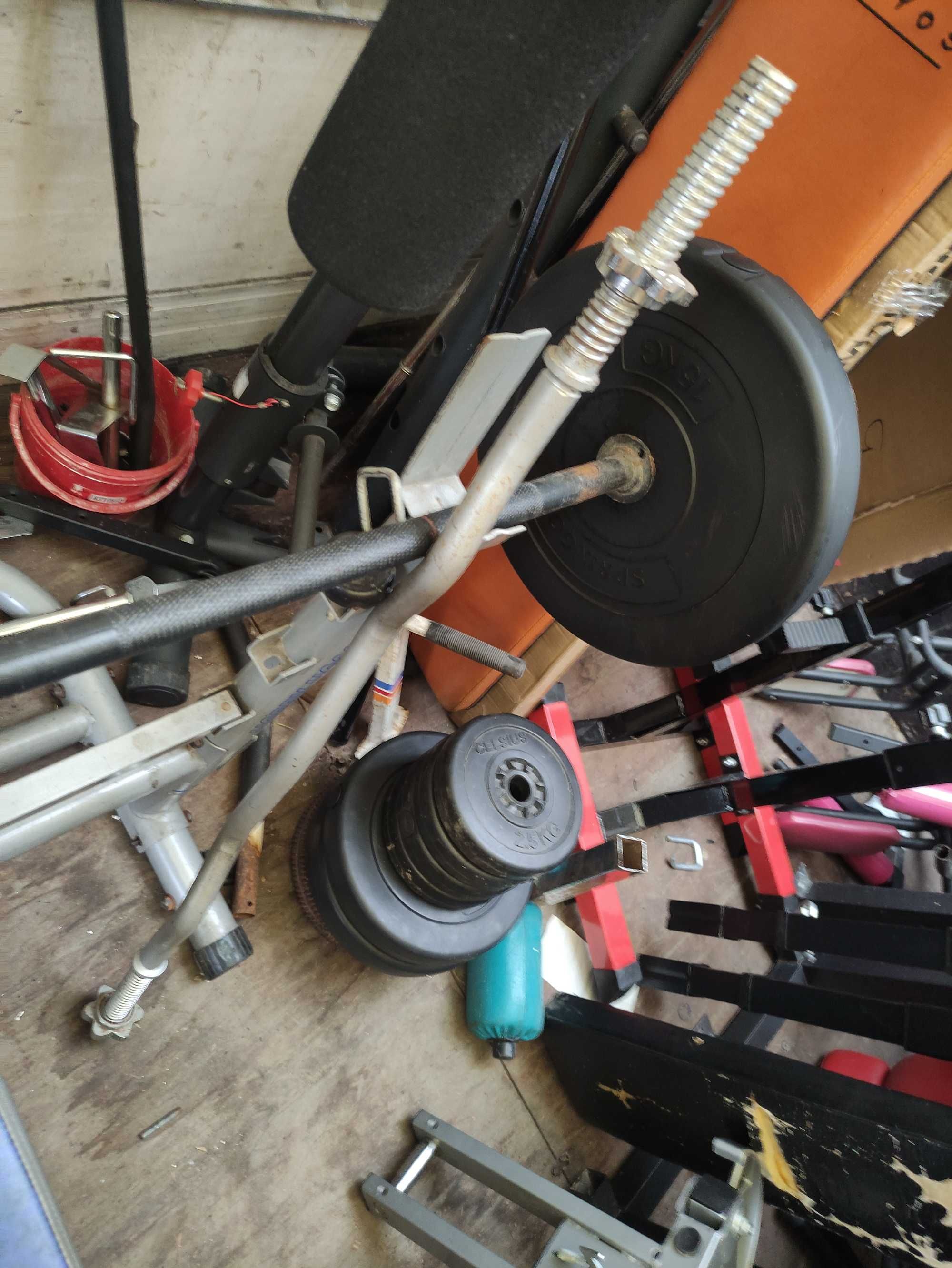 Atlas Ławka do ćwiczeń Top Life Hobby Wyciąg nogi gryf hantle 111kg