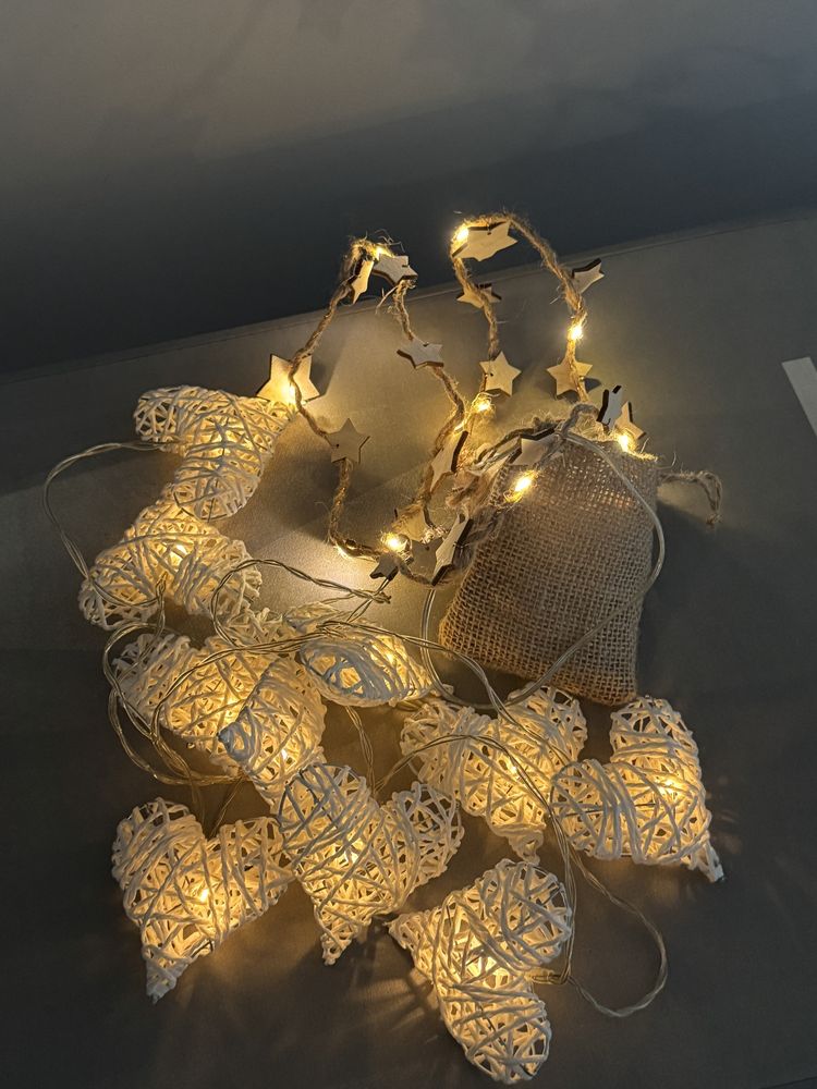 Lampki dekoracyjne serca boho gwiazdki