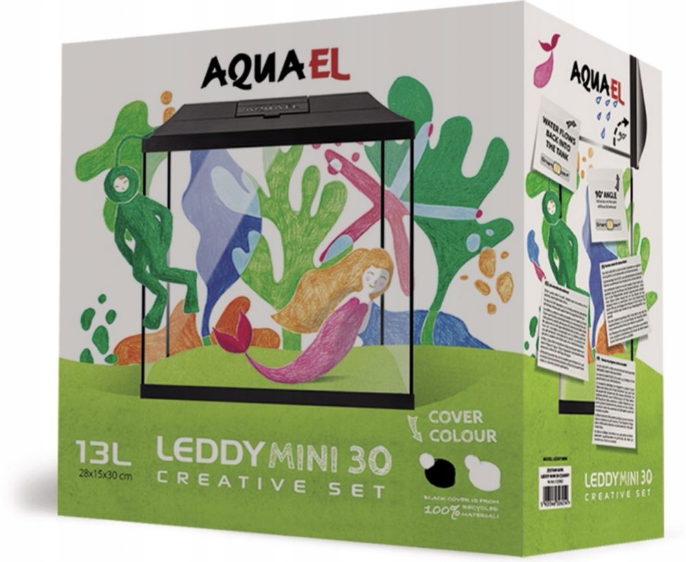 Aquael Akwarium Z pokrywą Leddy Mini 30 czarny 13L