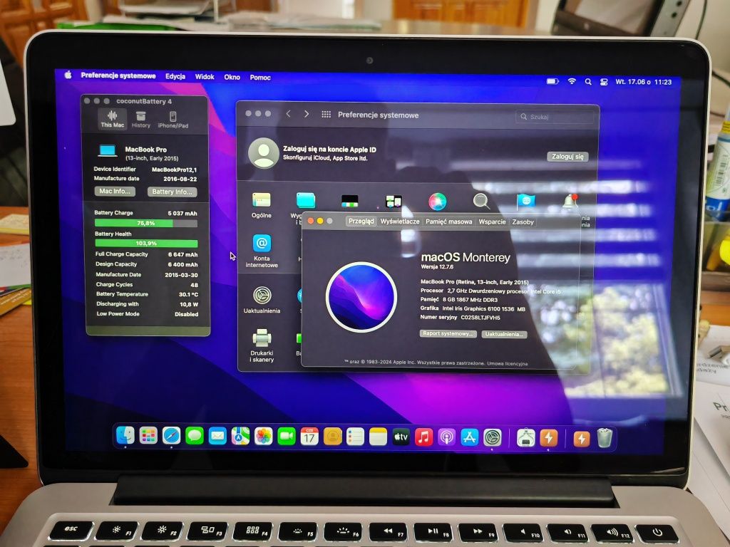 MacBook Pro 13 A1502 Retina jak nowy ideał cały fabryczny komplet