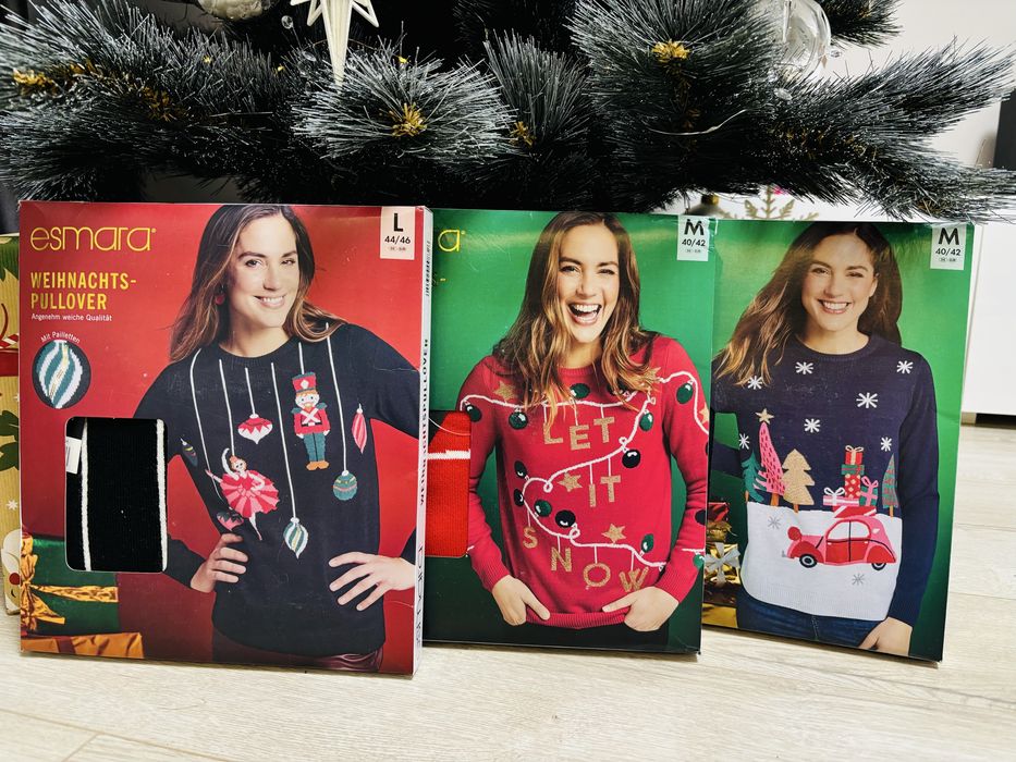 Жіночі і дитячі новорічні светри, святковий джемпер New Year