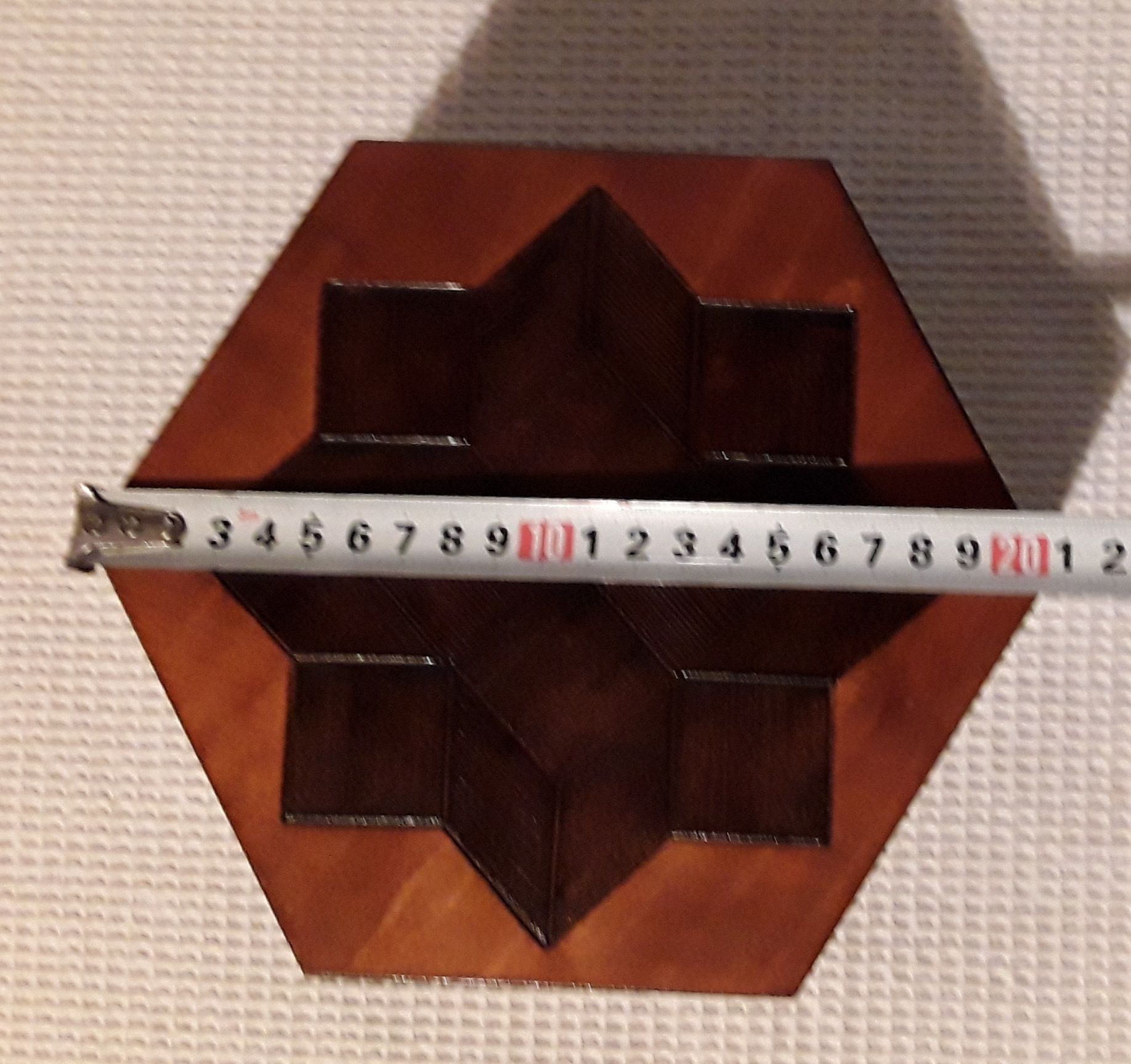 Conjunto 3 caixas de madeira vintage hexagonal em marchetaria
