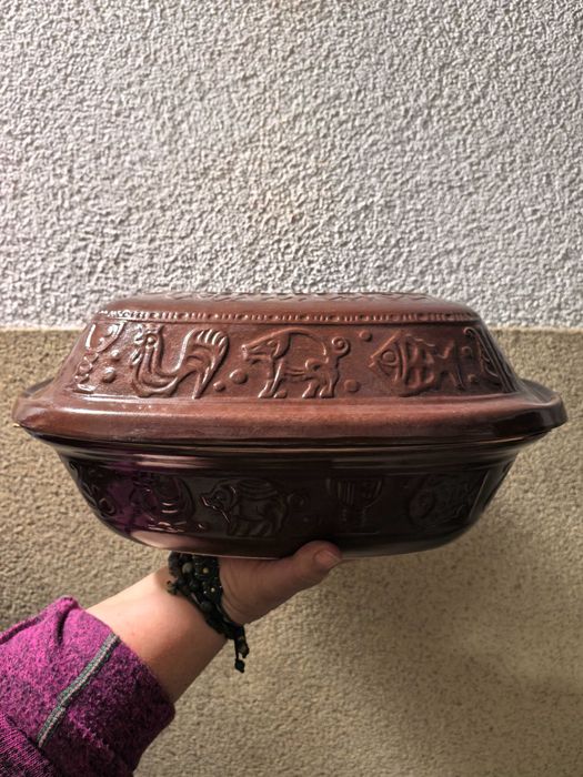 Unikatowa brytfanna termoodporna ceramika gęsiarka PRL