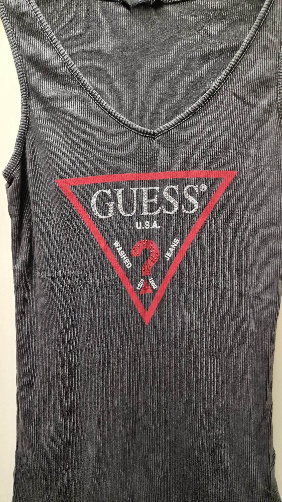 Oryginalny top bluzka Guess 38 M prążkowany materiał must have