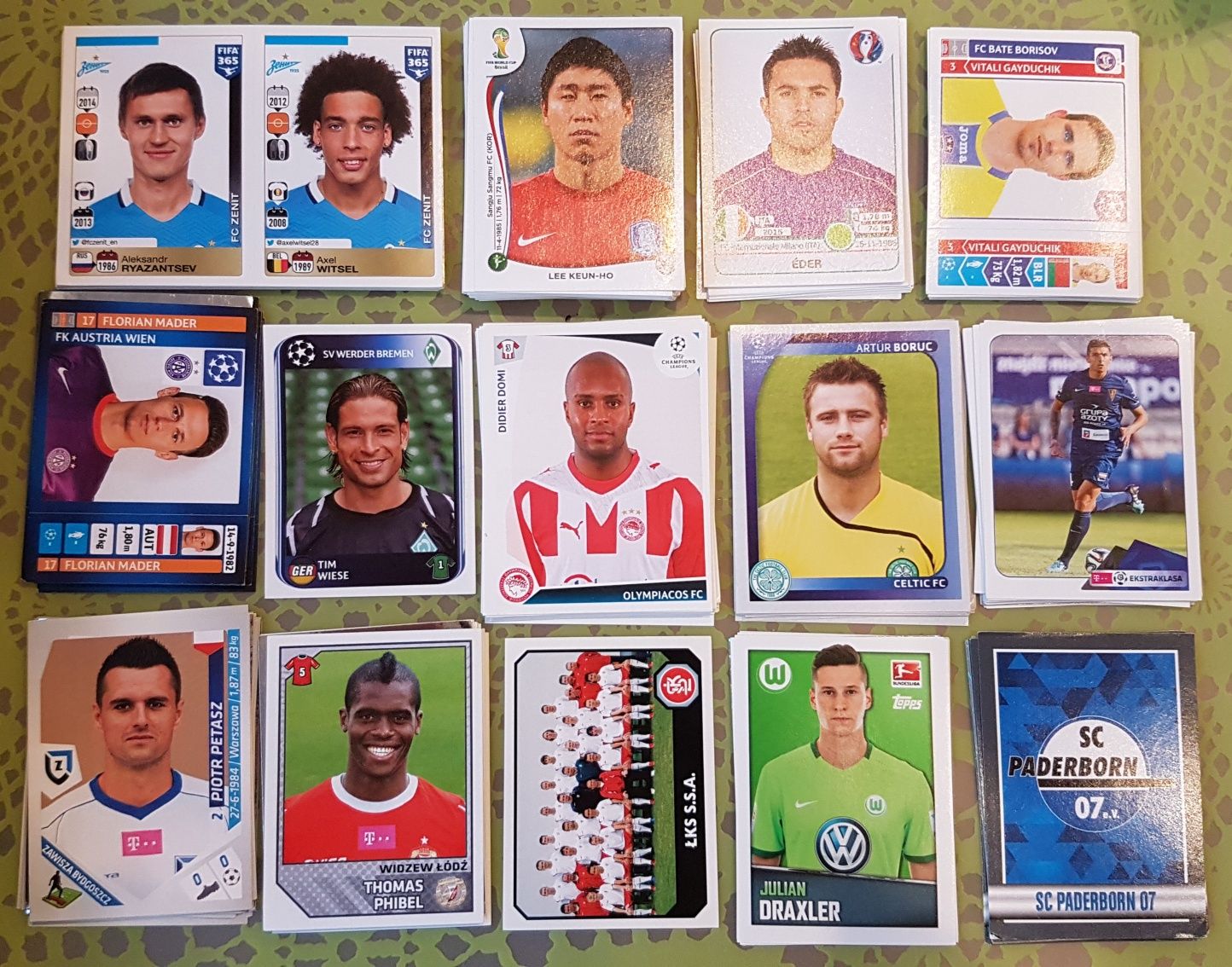 Naklejki piłkarskie Panini (różne) i Bundesliga Topps