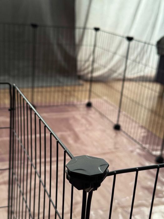 nowa STALOWA klatka z podkładem ochronnym dla szczeniaków