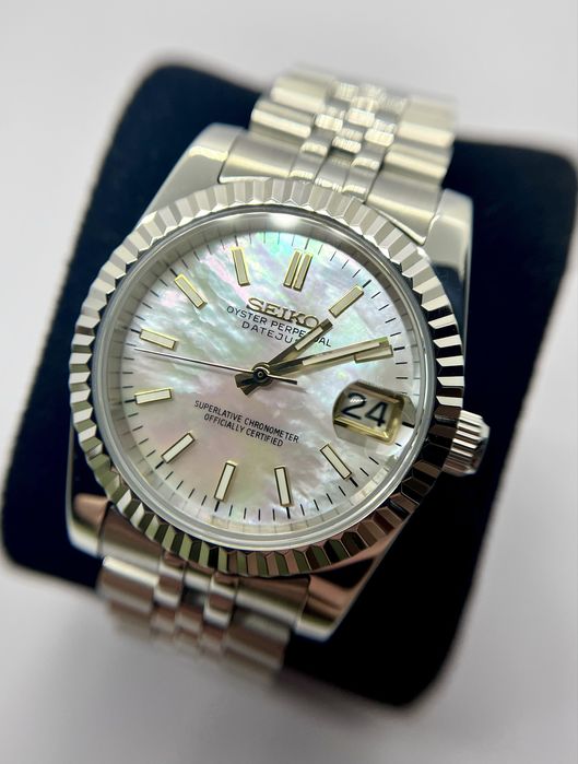 Customowy Zegarek Automatyczny „Seiko mod Biała Perła”