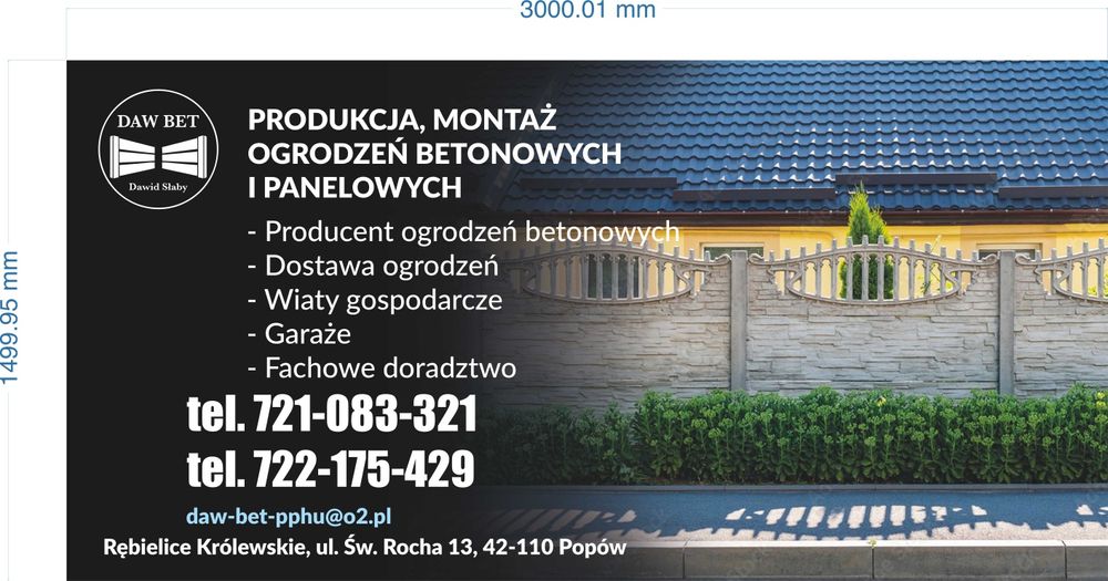 Ogrodzenia betonowe panelowe montaż dostawa bramy furtki kompleksowo