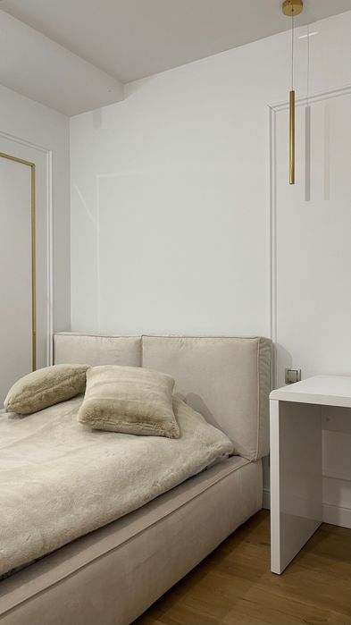 Okazja !Beżowe luksusowe Łóżko Cushion z pojemnikiem do przechowywania