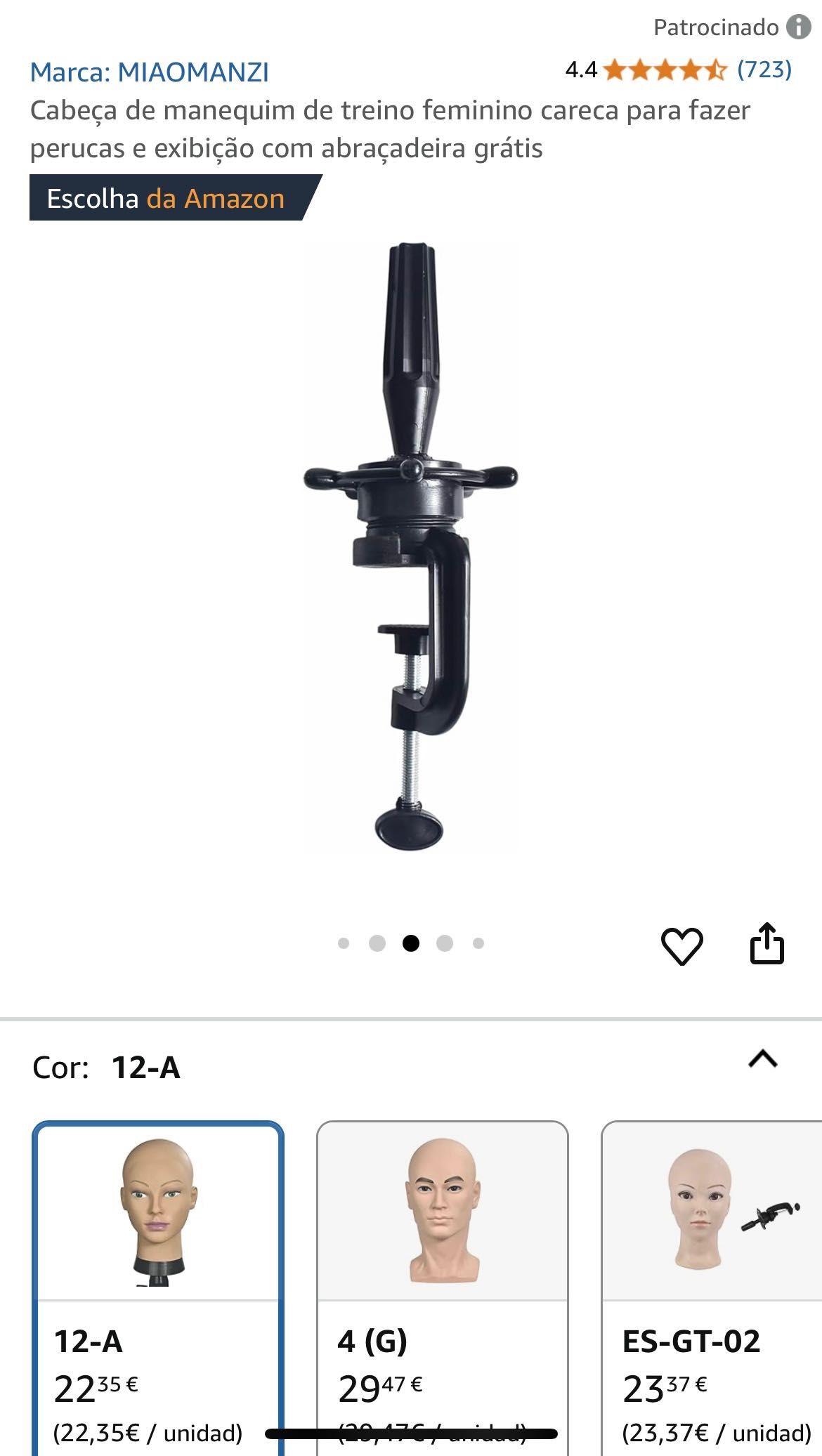 Cabeça para peruca