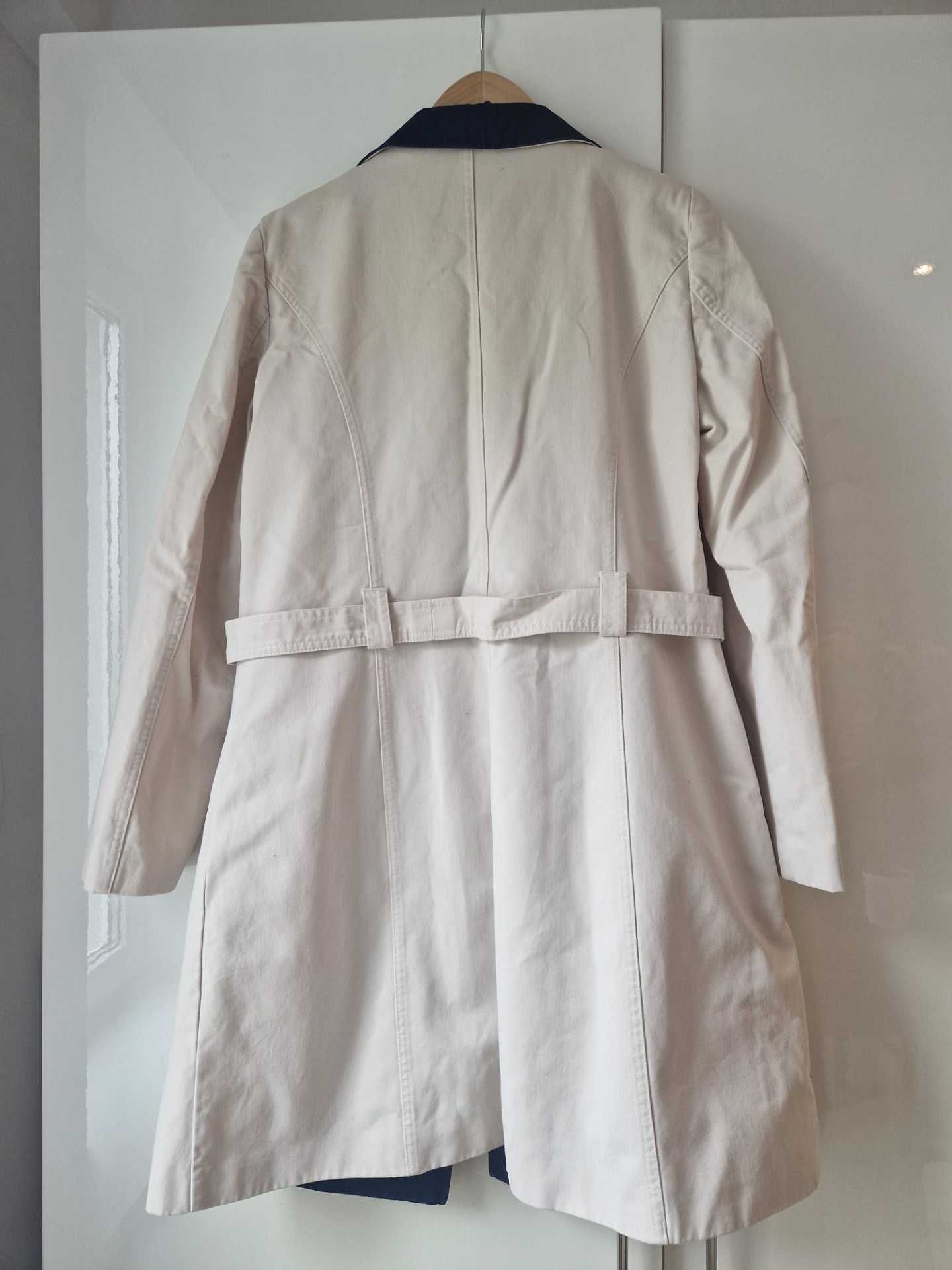 Damski płaszcz, biały, 100% bawełna,  rozmiar L/40