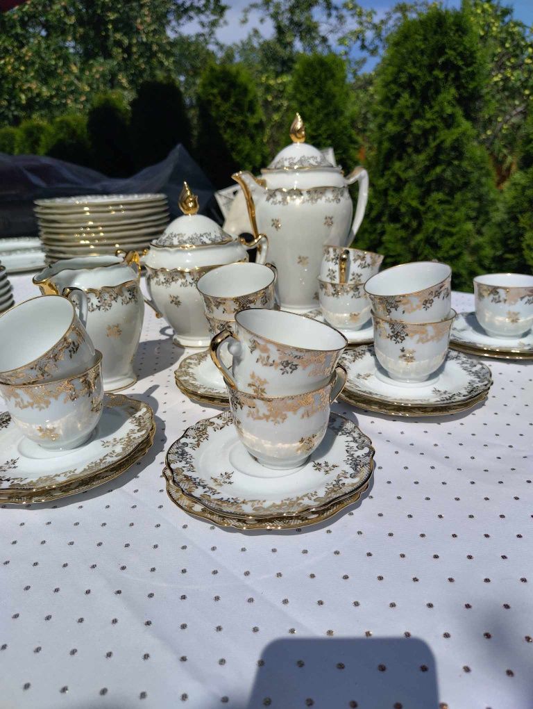 Stary,duży serwis obiadowy porcelana Limoges Francja 96 sztuk