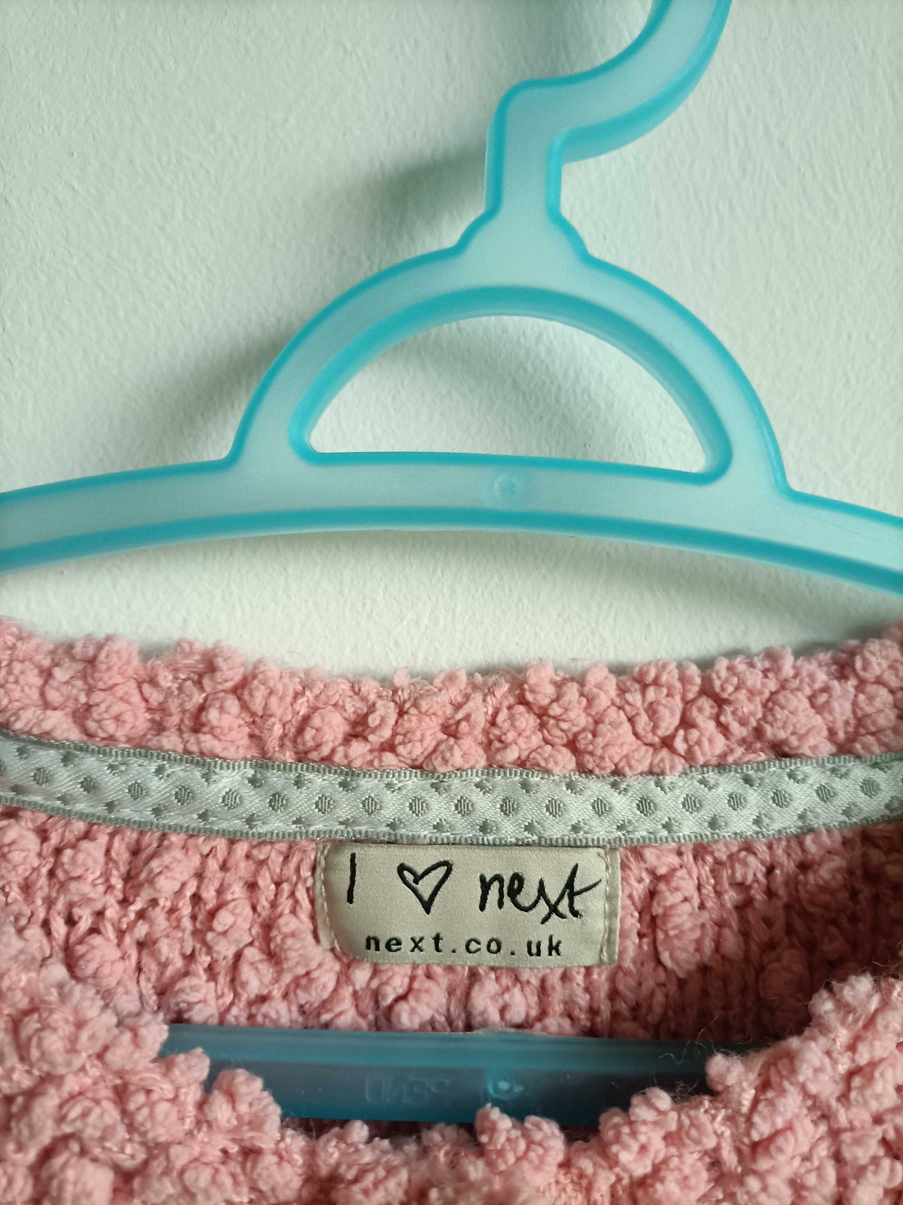 Sweterek Next dla dziewczynki 2-3lat 92-98cm rozpinany różowy