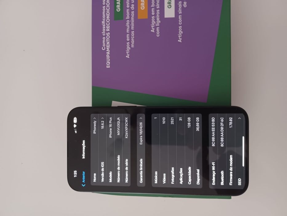 iPhone 16 Plus Preto – Novo com garantia