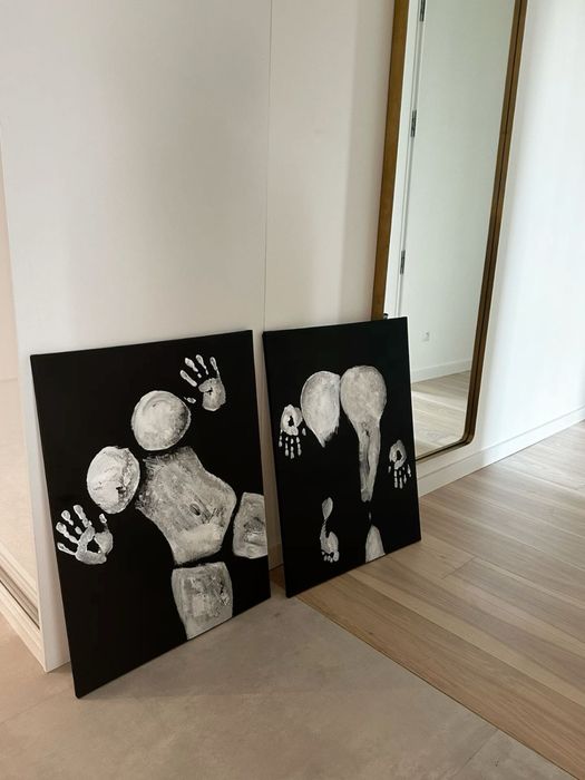 Полотно з відбитком тіла • відбиток попи • отпечаток на холсте • руки