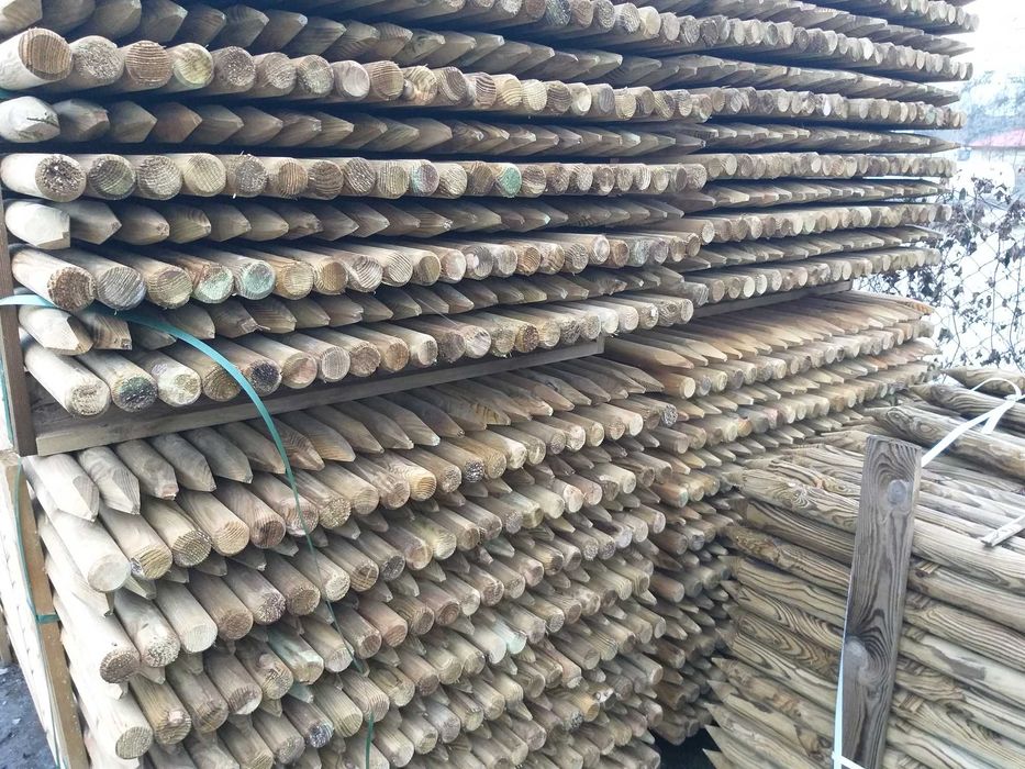 Palisada drewniana wałki paliki do drzewek sosnowe 6x180cm wysyłka!