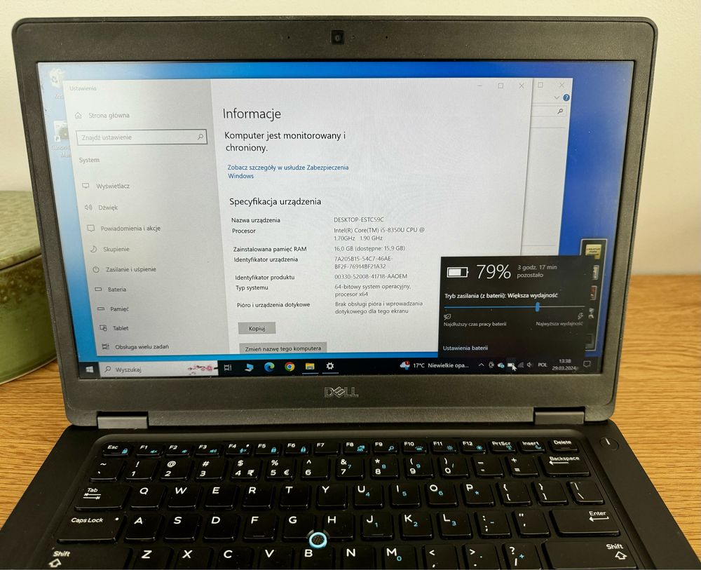 Laptop Dell Latitude 5490 14” 16GB RAM 500gb SSD i5 8gen Windows10