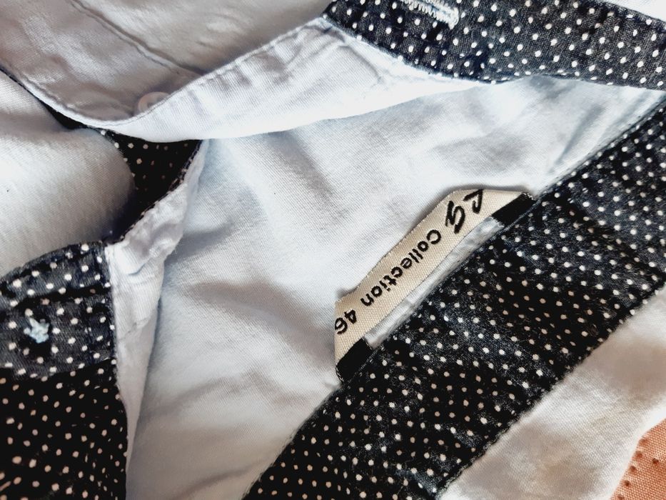 LG COLLECTION błękitna koszula damska biurowa kropki M 38