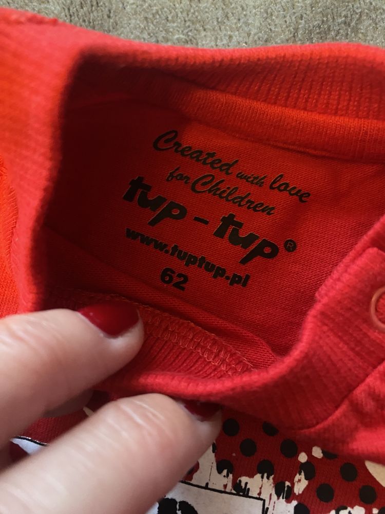 Czerwona koszulka T-shirt bluzka rozm. 62