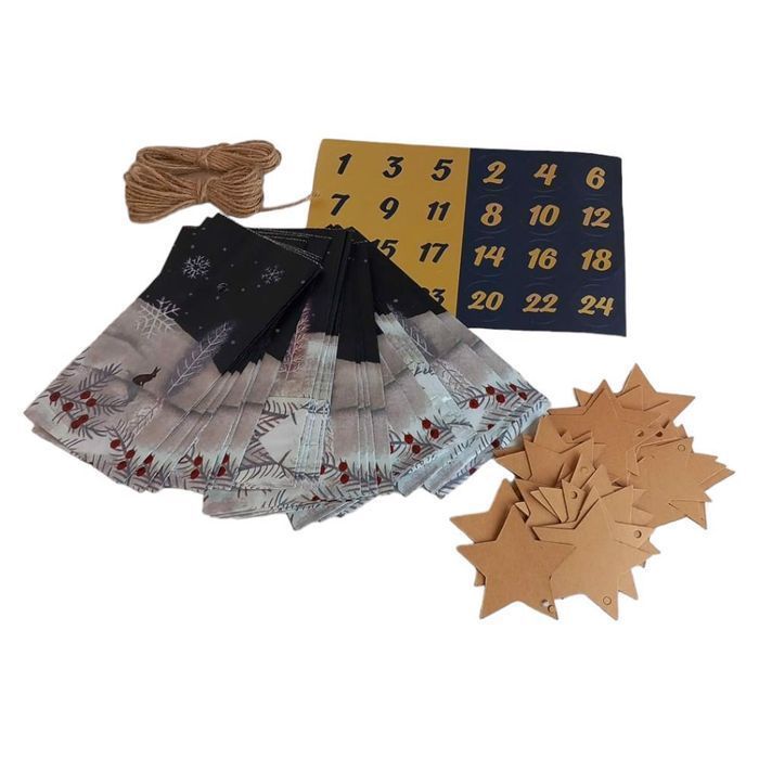 Kalendarz adwentowy DIY 24 torebki papierowe