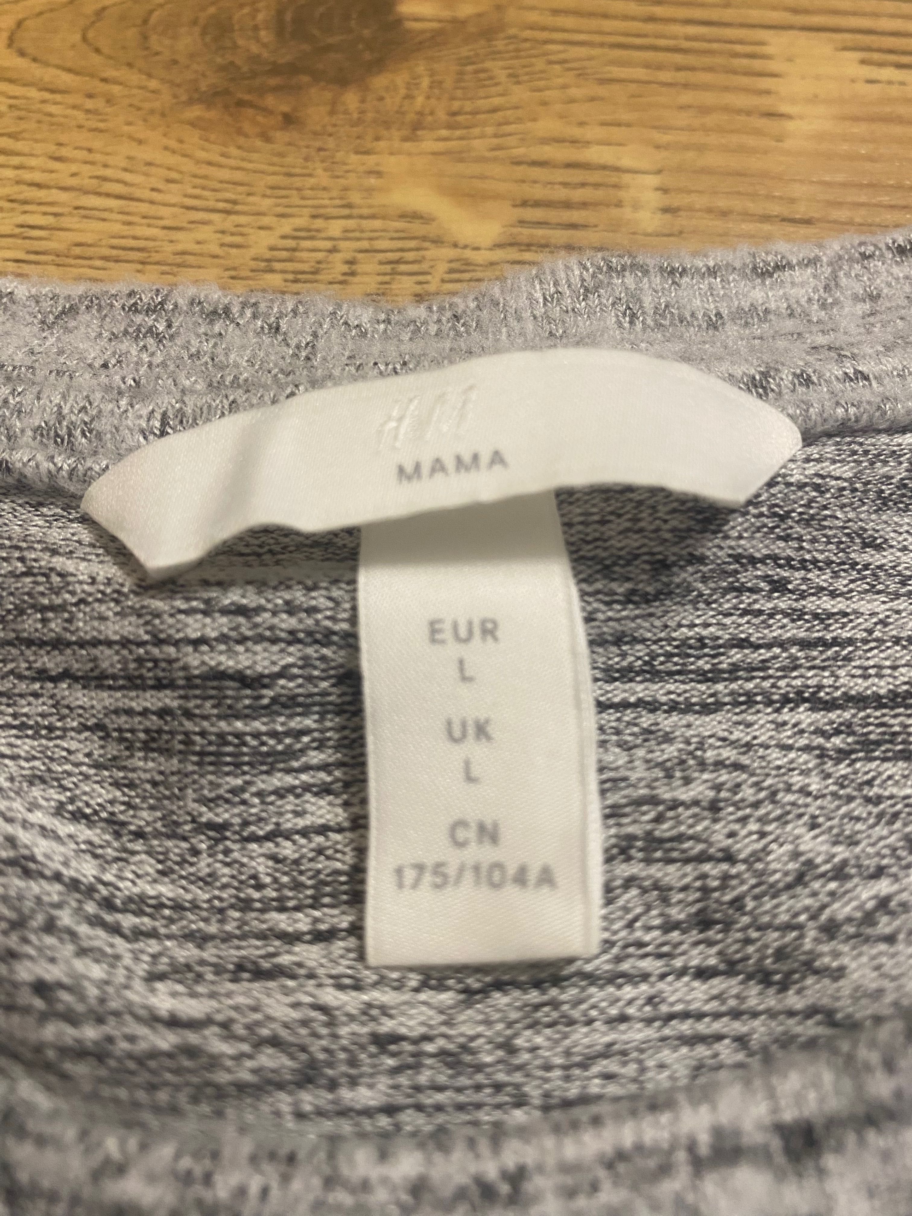 Sweter damski marki H&M szary z kolekcji Mama rozmiar L