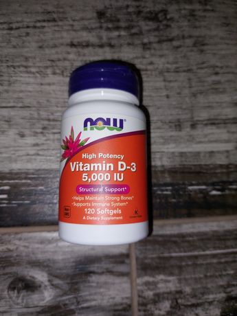 Д3 Now высокоактивный витамин D-3, 125 мкг (5000 МЕ), 120 капсул