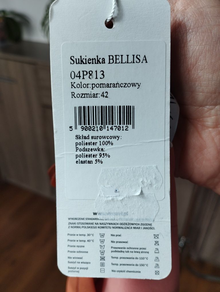 Vissavi sukienka damska elegancka pomarańczowa lato wesele r.XL