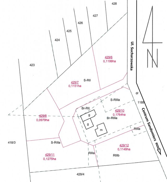 Działka Budowlana 0,1199ha Sandomierz, ul. Sucharzowska  1
