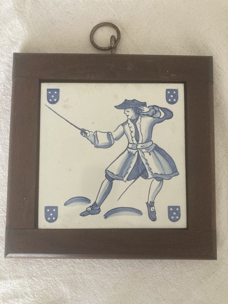Quadro com azulejos pintados