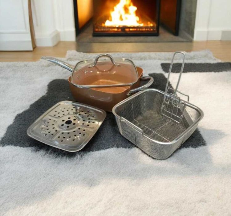 Сковорода з фритюрницею з антипригарним покриттям