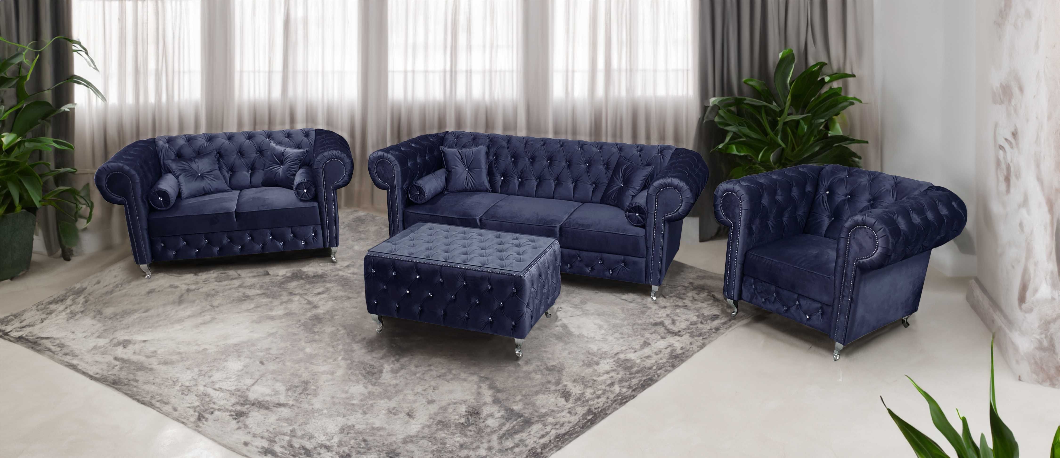 Producent zestaw 3+2+1 + stolik CHESTERFIELD kryształki NR.11