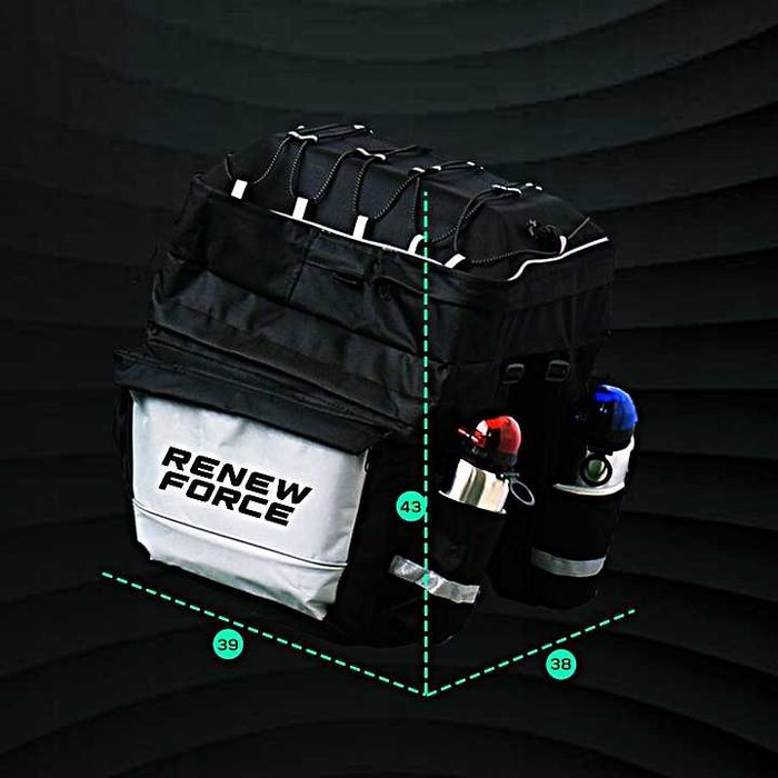 Sakwa Rowerowa XL 75 l + 2 kieszenie na bidon Wodoodporna Nylon