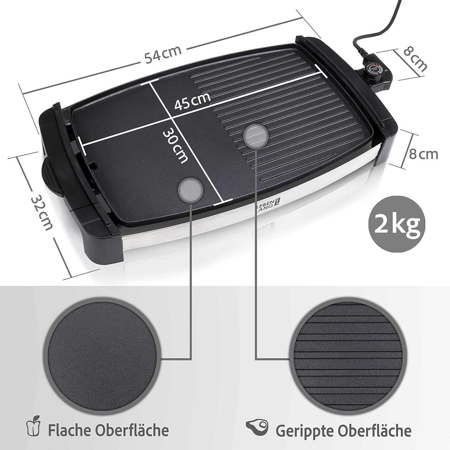 LEBENLANG Grill elektryczny z TUV i GS 2200 Watt