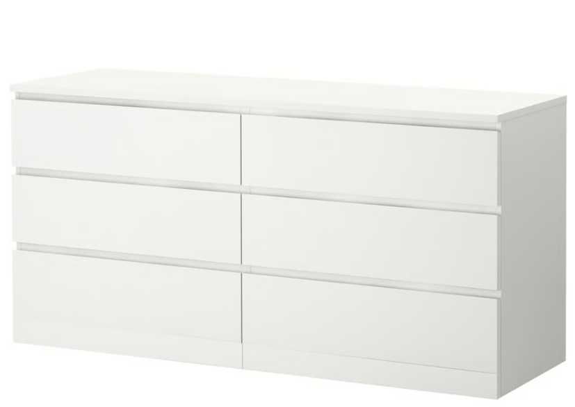 Cômoda IKEA MALM 6 gavetas – Branca – 160x78 cm