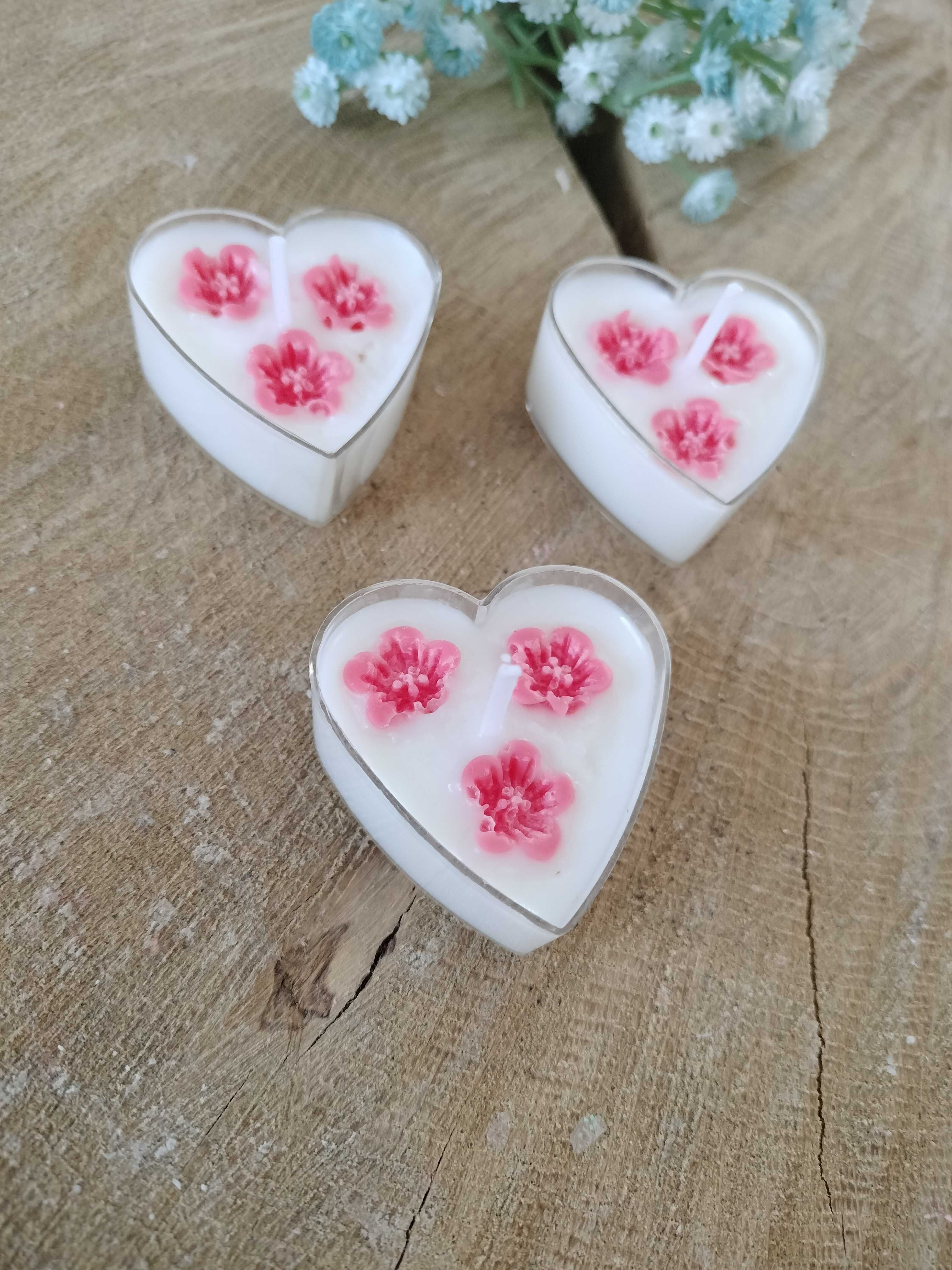 Świeczka sojowa tealight serce podziękowanie prezent
